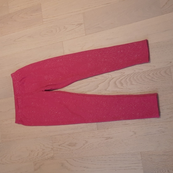 2x Girls pink fleece leggings, one star print and one heart print, size 14 yrs - Picture 2 of 3